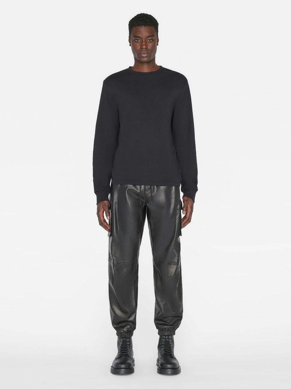 Frame Cargo Leather Pant In Noir