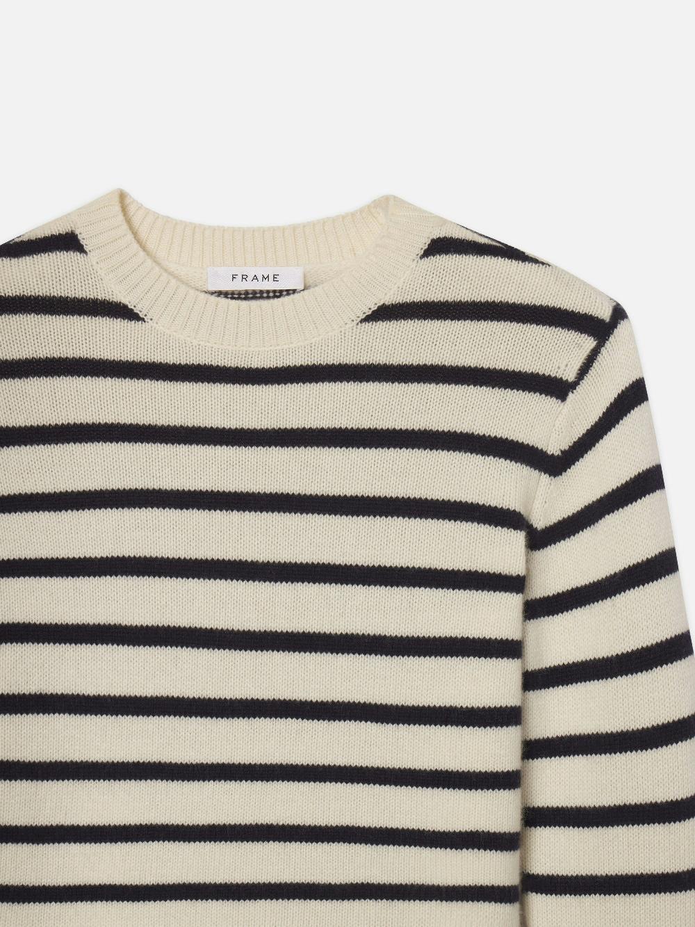 Frame Cashmere Clean Crew In Navy Multi