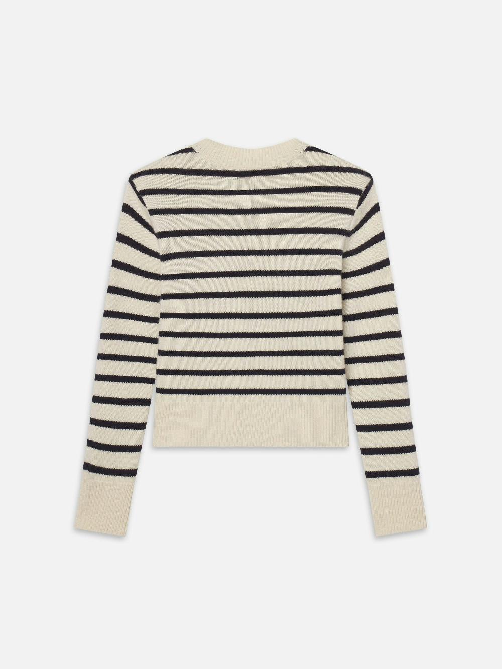 Frame Cashmere Clean Crew In Navy Multi