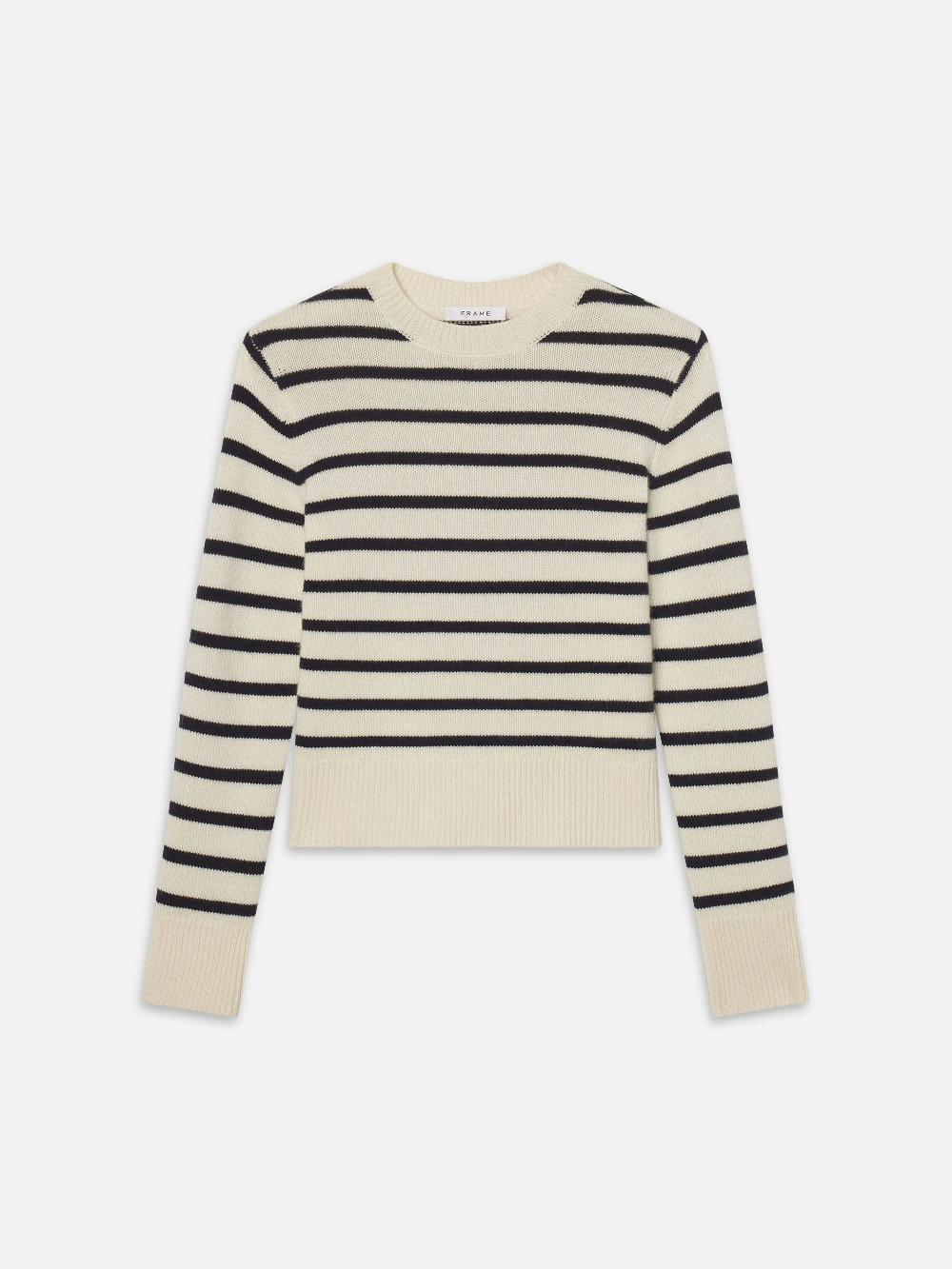 frame Cashmere Clean Crew in Navy Multi