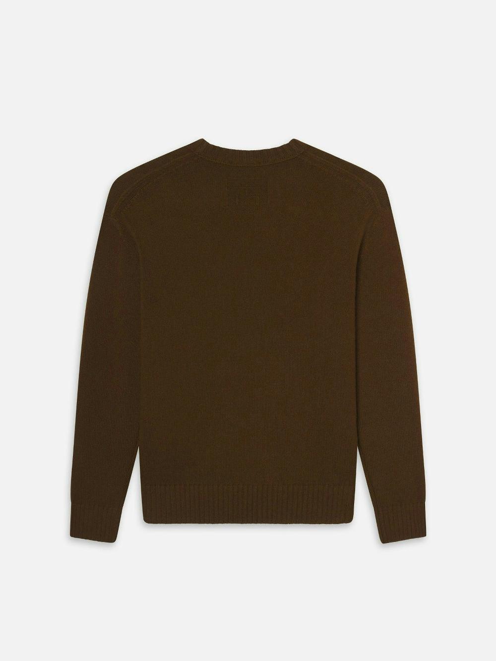 Frame Cashmere Crewneck Sweater In Dark Camel