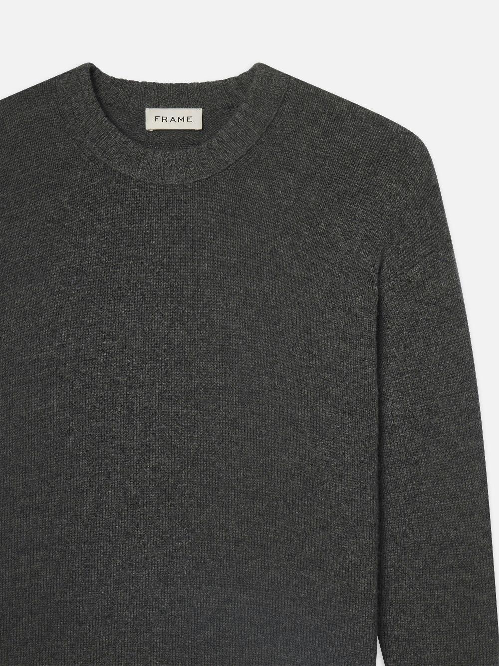 Frame Cashmere Crewneck Sweater In Dark Grey