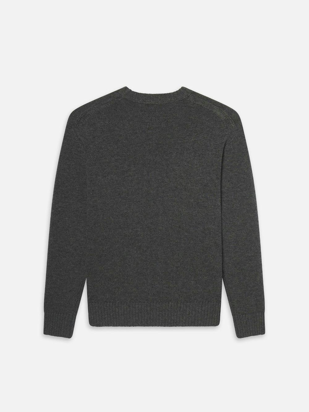 Frame Cashmere Crewneck Sweater In Dark Grey
