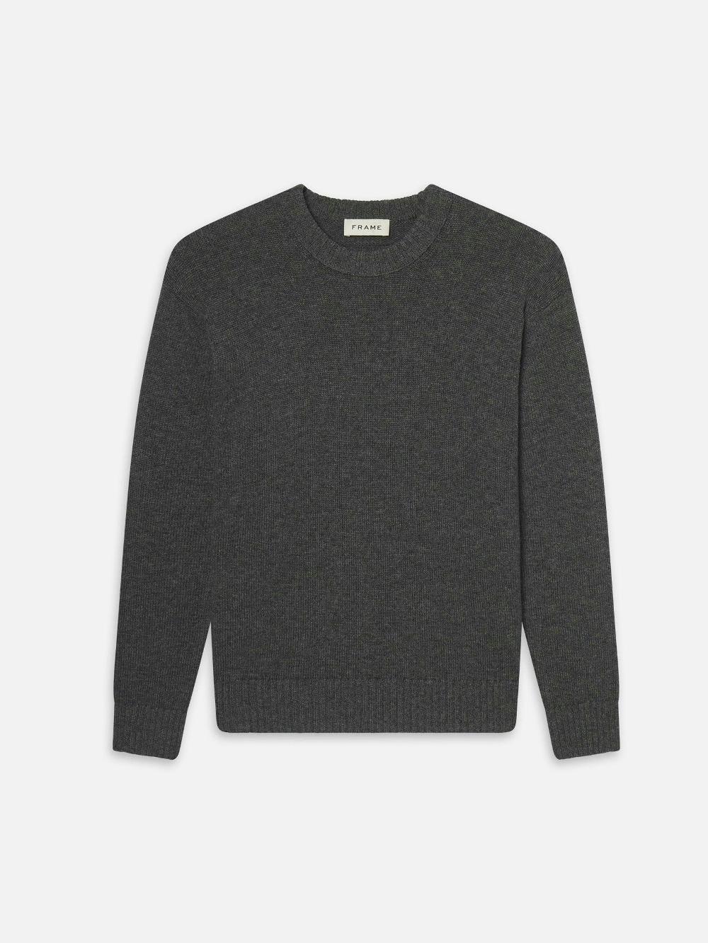 frame Cashmere Crewneck Sweater in Dark Grey