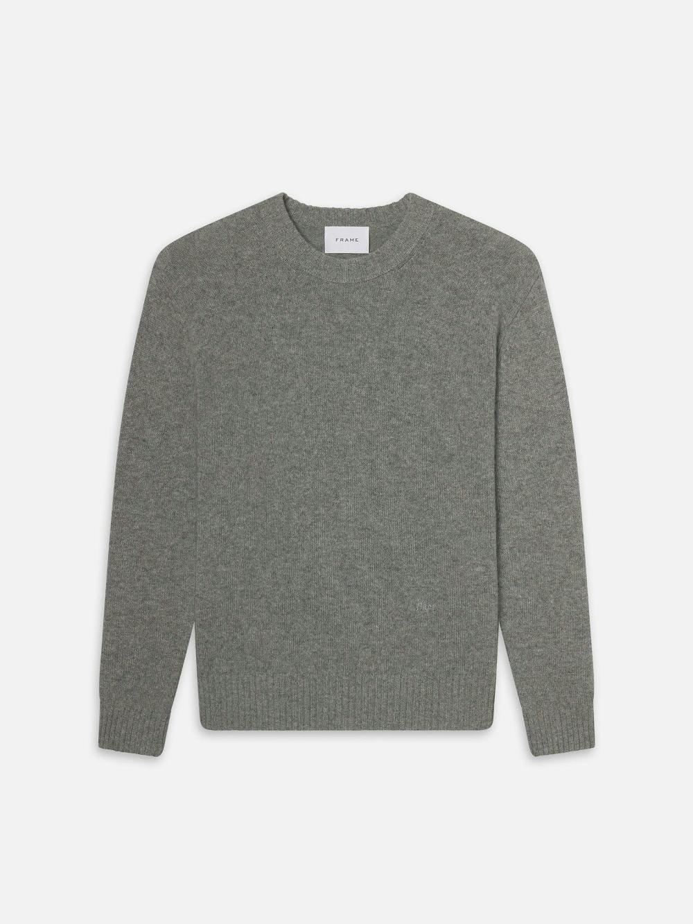 frame Cashmere Crewneck Sweater in Gris