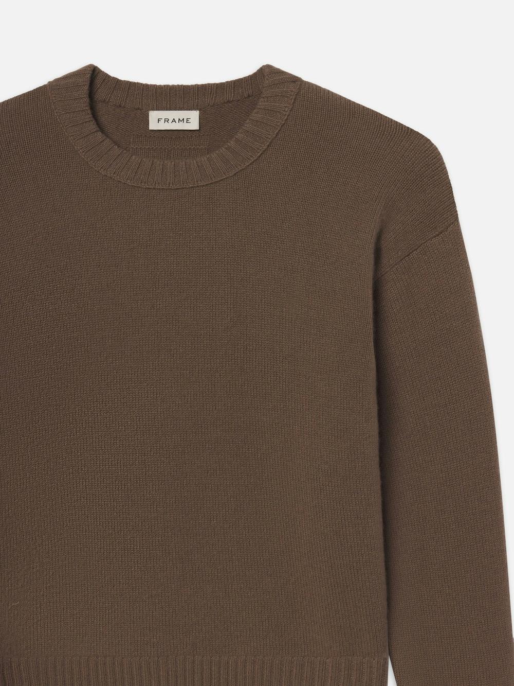 Frame Cashmere Crewneck Sweater In Latte Brown