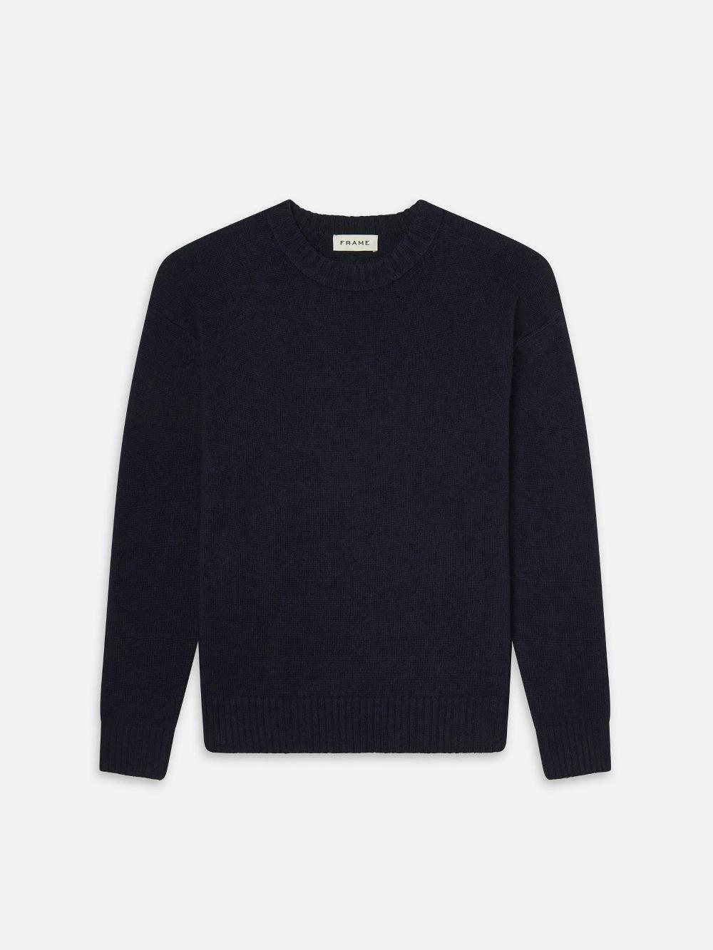 frame Cashmere Crewneck Sweater in Navy