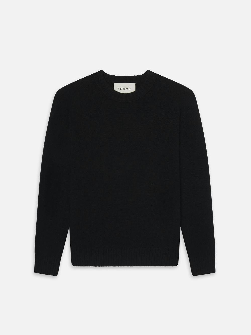 frame Cashmere Crewneck Sweater in Noir