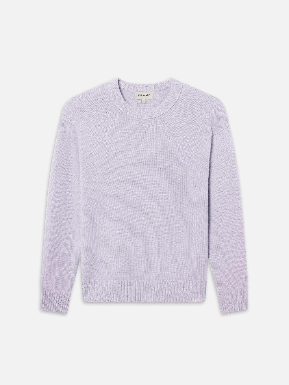 frame Cashmere Crewneck Sweater in Old Lavender