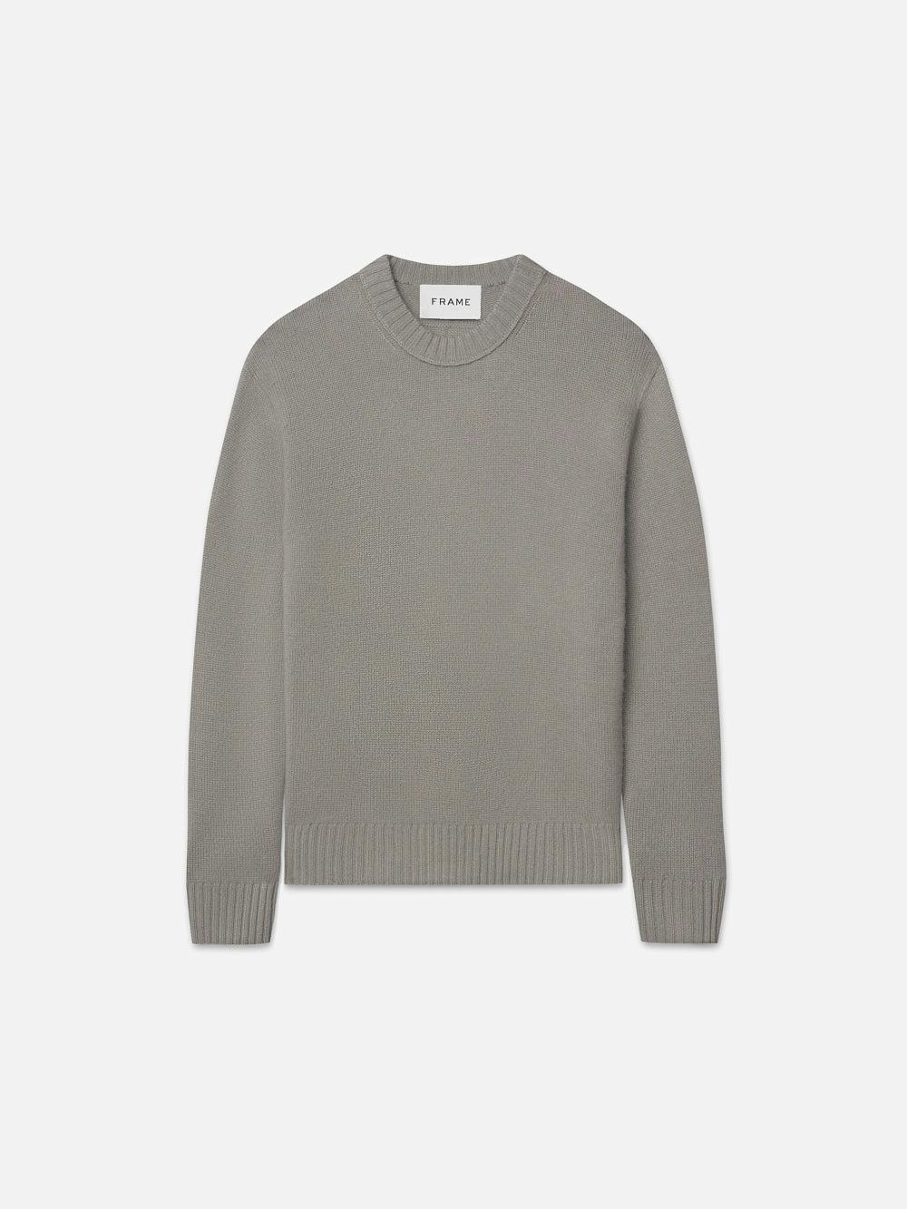 frame Cashmere Crewneck Sweater in Stone Beige