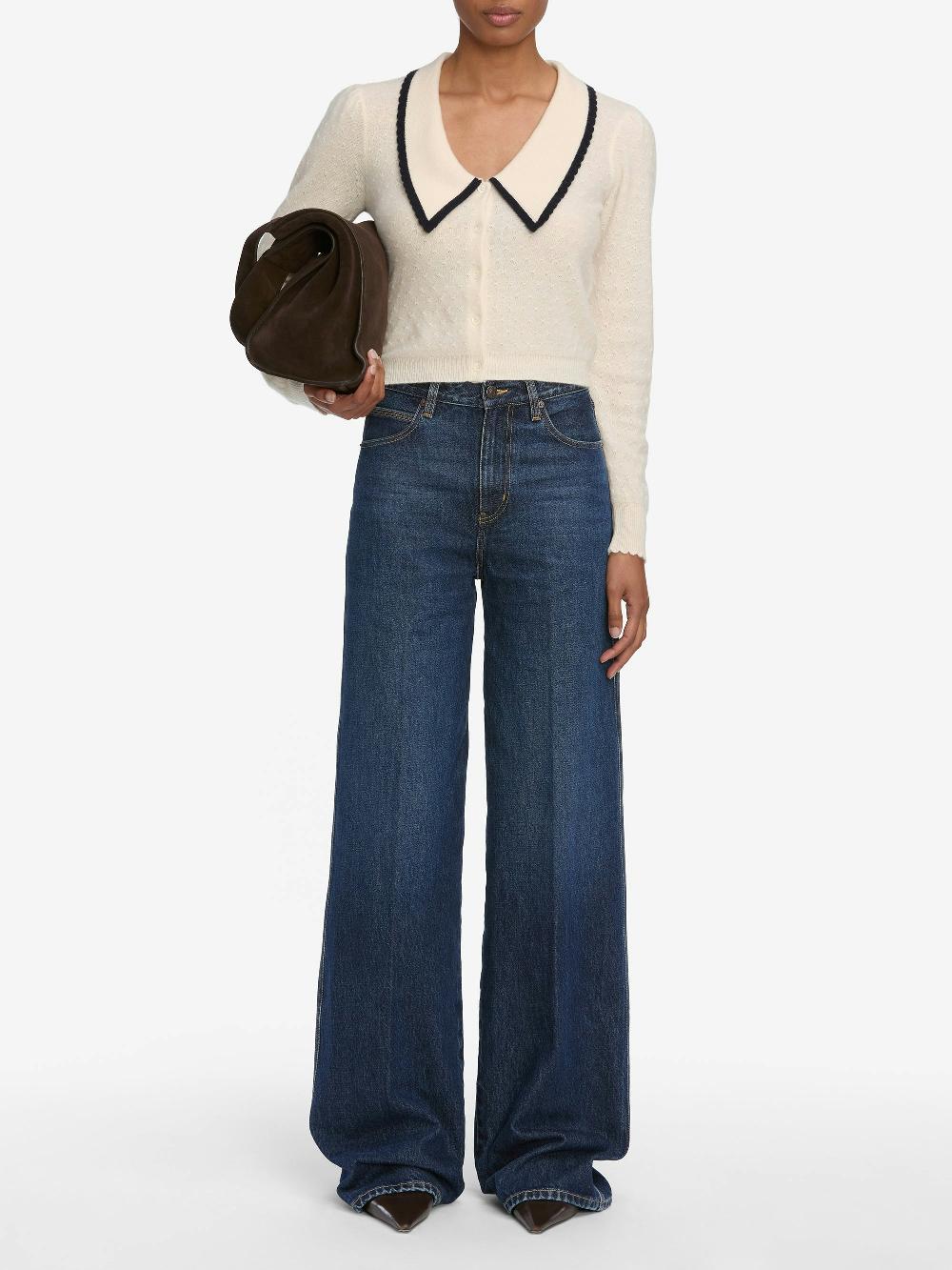 Frame Cashmere Sailor Sweater In Cream Multi