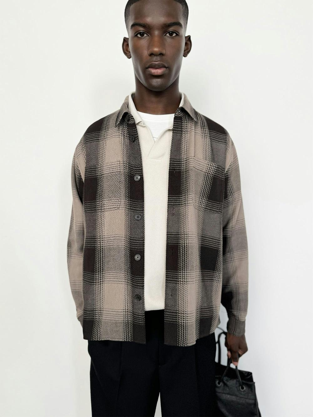 Frame Chunky Plaid Shirt In Brown Plaid