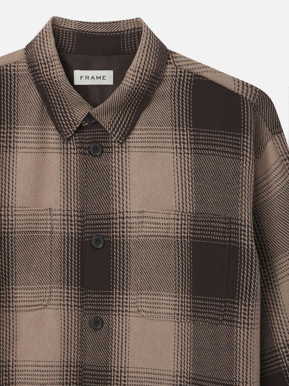 Frame Chunky Plaid Shirt In Brown Plaid