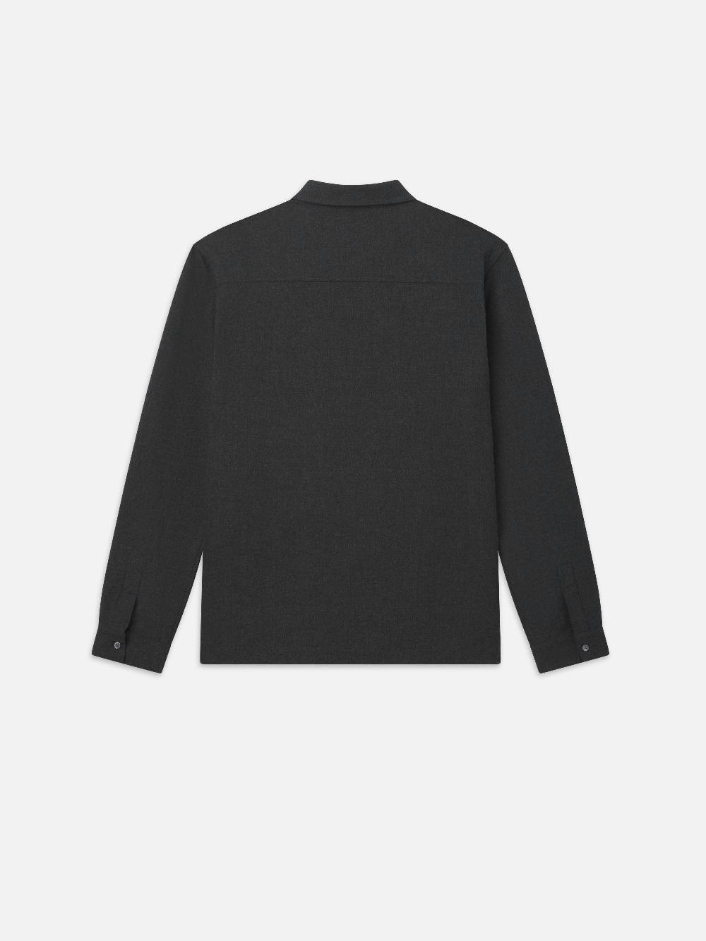 Frame Classic Flannel Shirt In Grey Melange