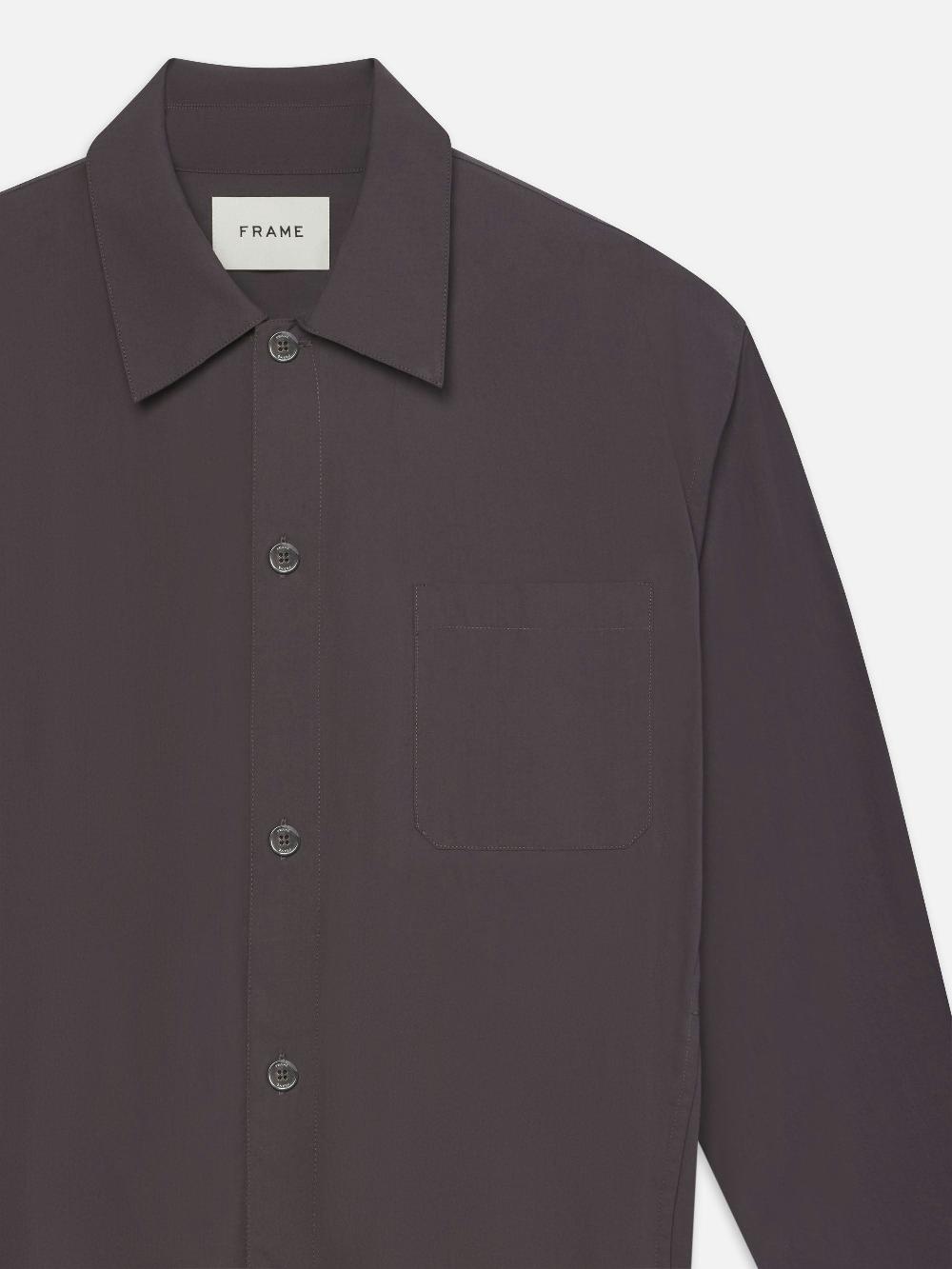 Frame Cotton Blouson In Cloud Grey