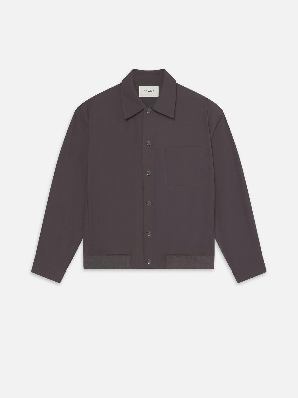 frame Cotton Blouson in Cloud Grey