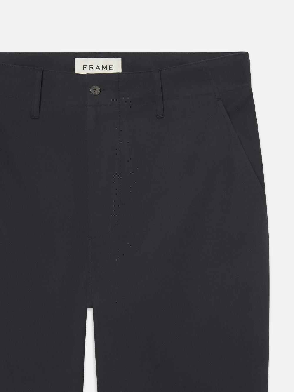 Frame Cotton Relaxed Trousers In Dark Navy