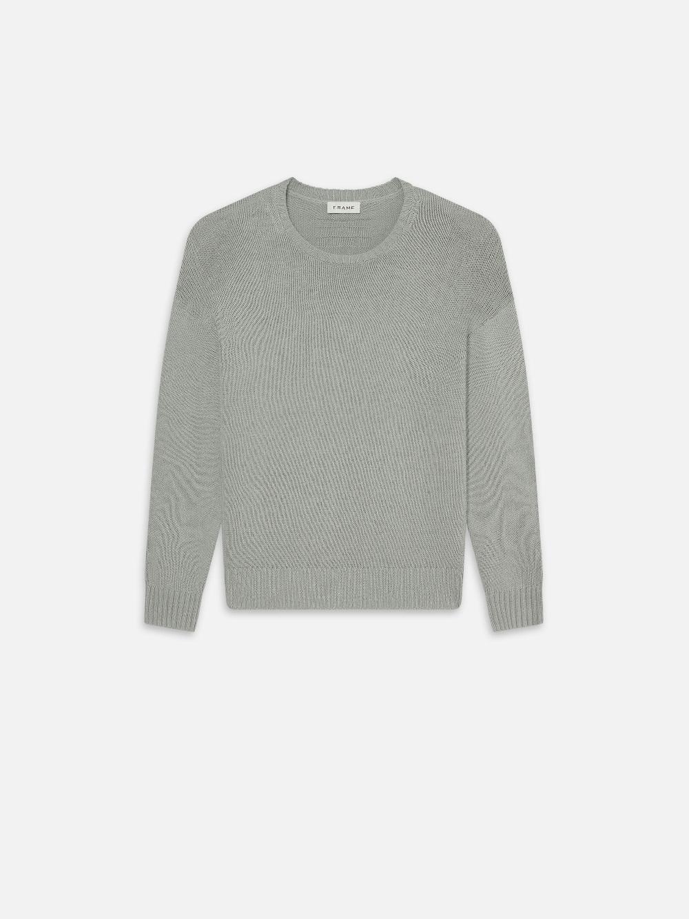frame Cotton Silk Sweater in Grey Blue