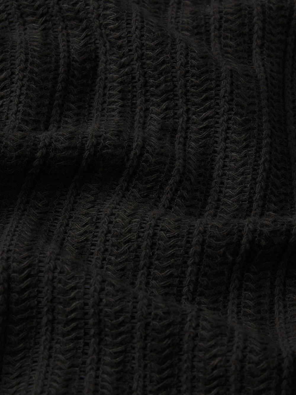 Frame Crochet Short Sleeve Shirt In Black