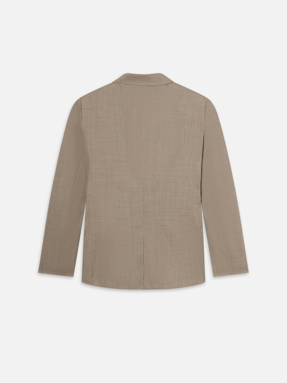 Frame Double Breasted Blazer In Vintage Khaki