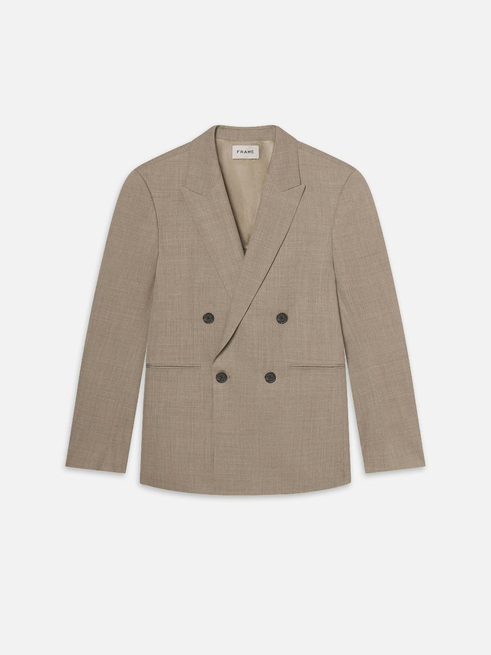 frame Double Breasted Blazer in Vintage Khaki