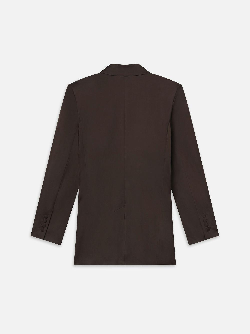 Frame Double-Breasted Slim Blazer In Espresso