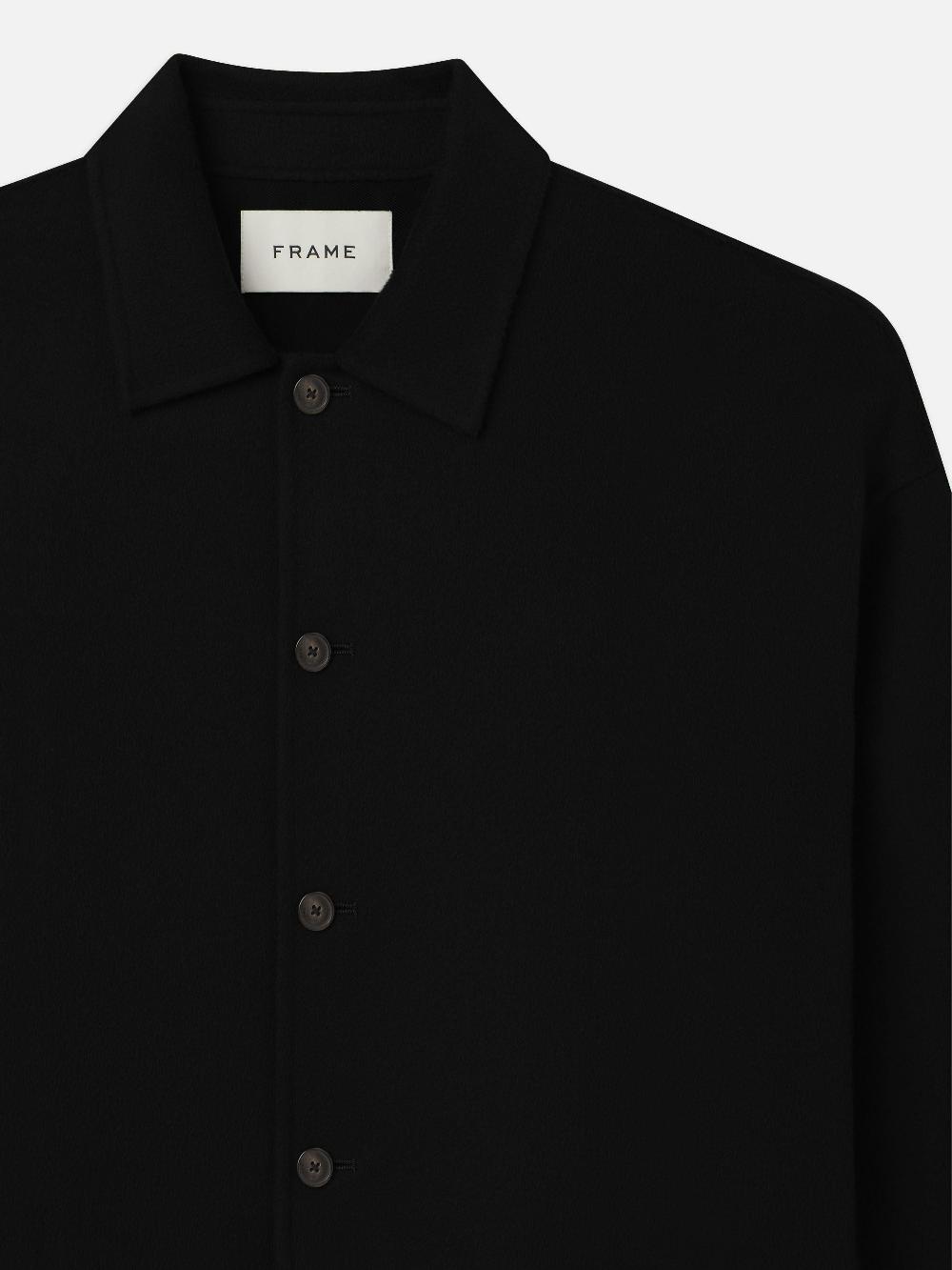 Frame Double Face Shirt Jacket In Black