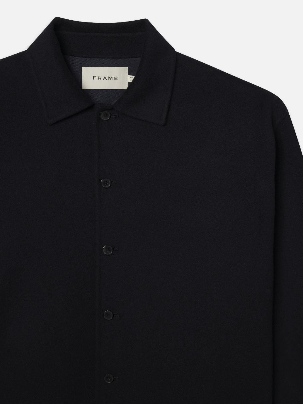 Frame Double Face Shirt Jacket In Dark Navy