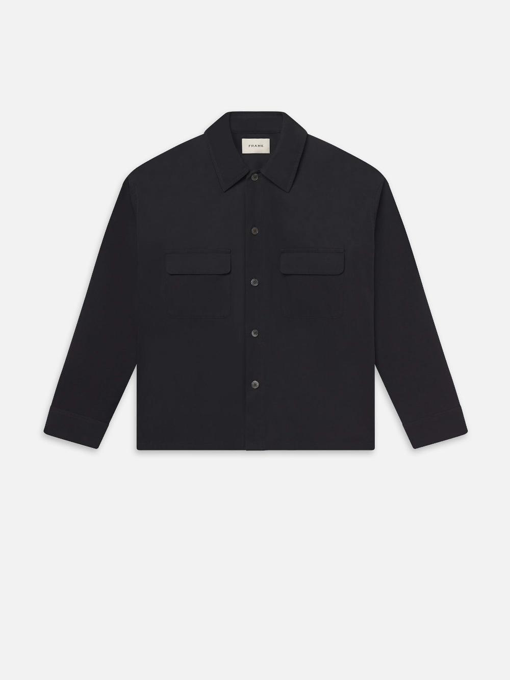 frame Double Pocket Over Shirt in Dark Navy