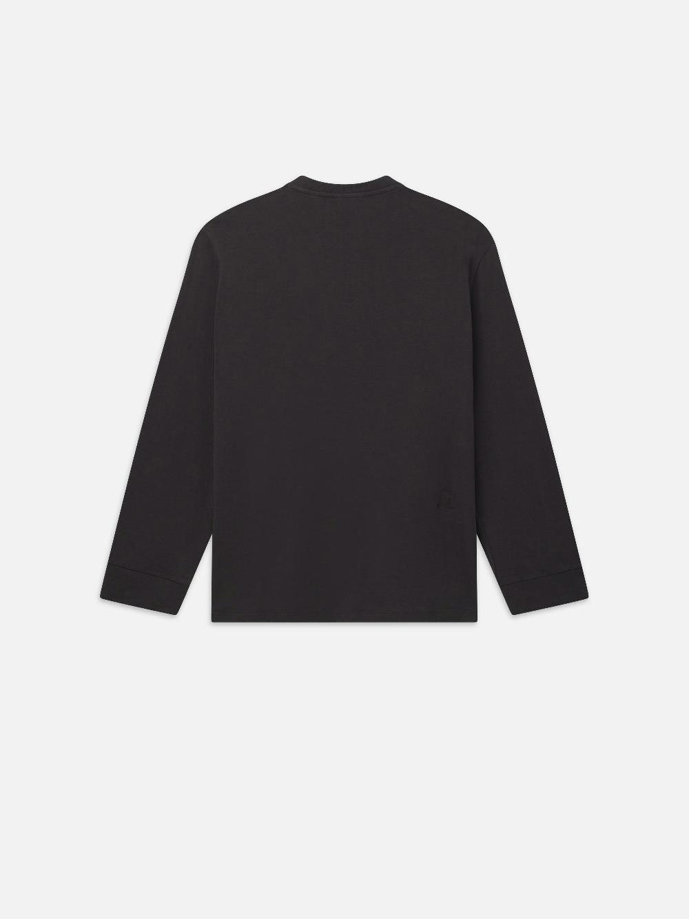 Frame Duo Fold Long Sleeve Crew In Dark Grey