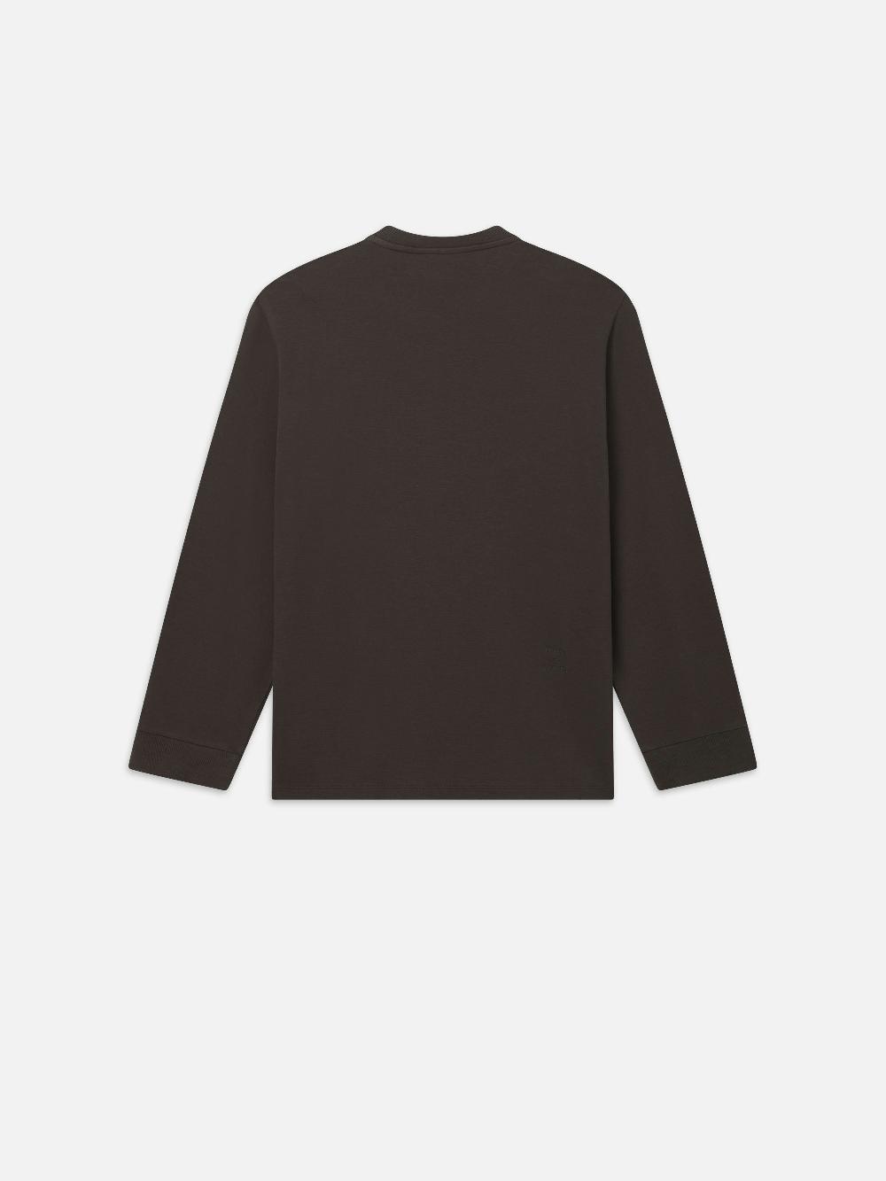 Frame Duo Fold Long Sleeve Crew In Dark Taupe
