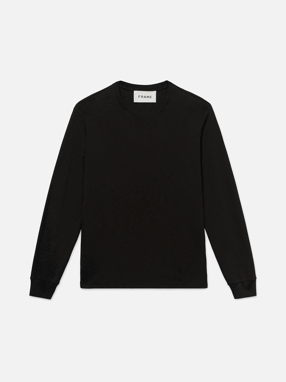 frame Duo Fold Long Sleeve Crew in Noir