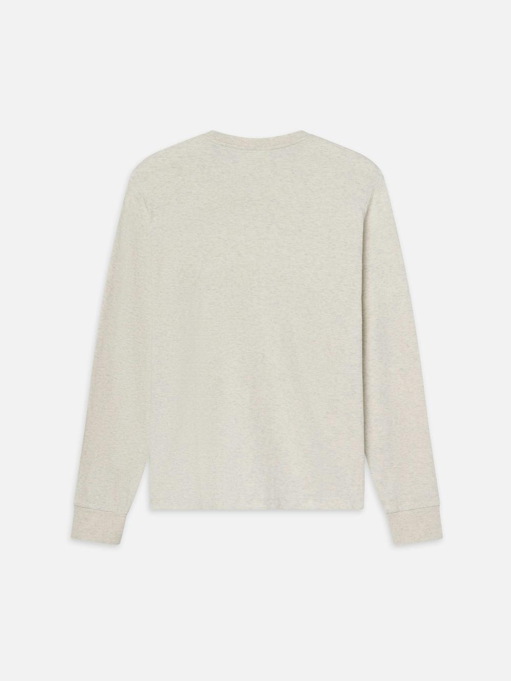 Frame Duo Fold Long Sleeve Crew In Oatmeal Heather