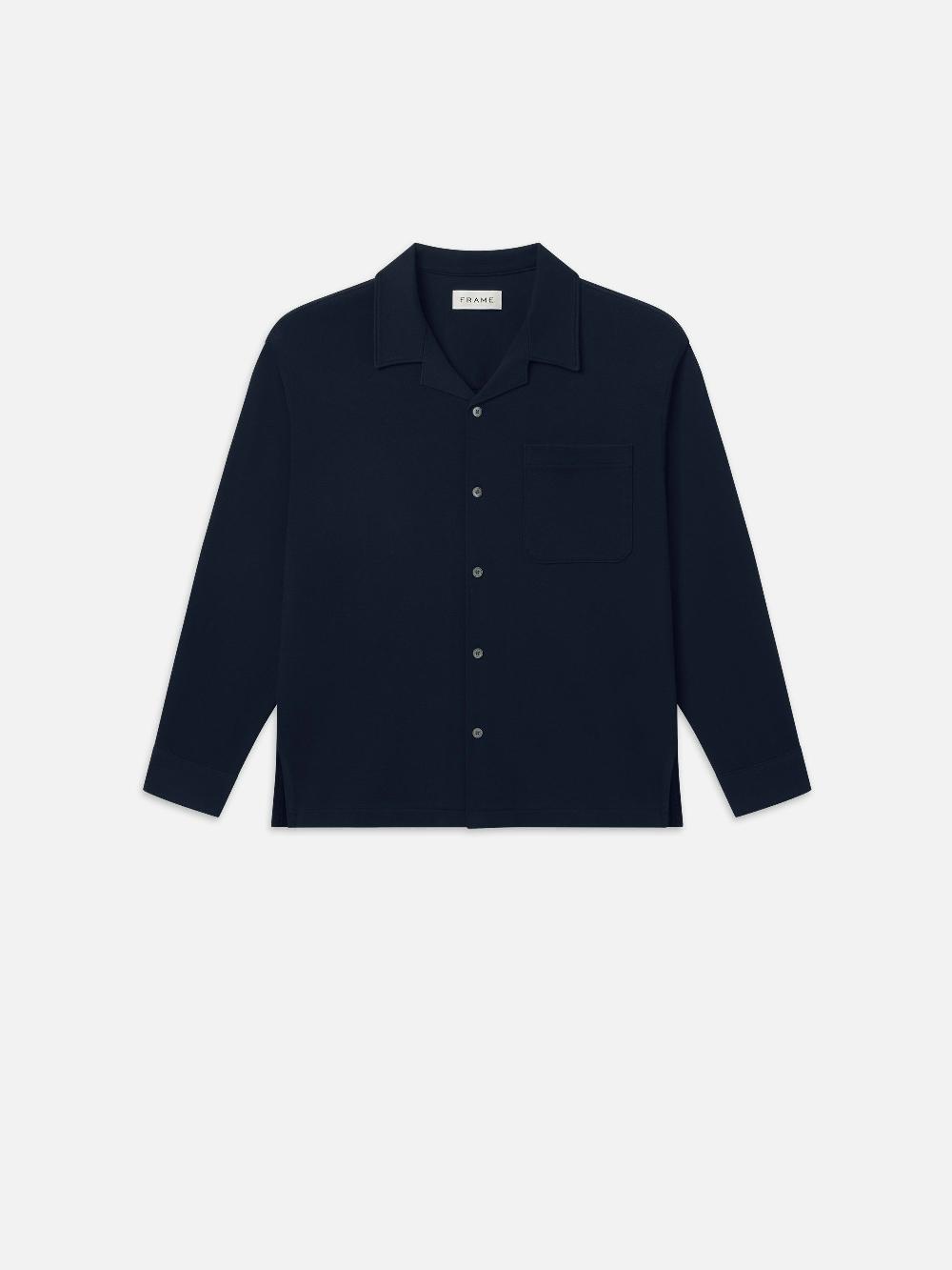 frame Duo Fold Relaxed Shirt in Navy