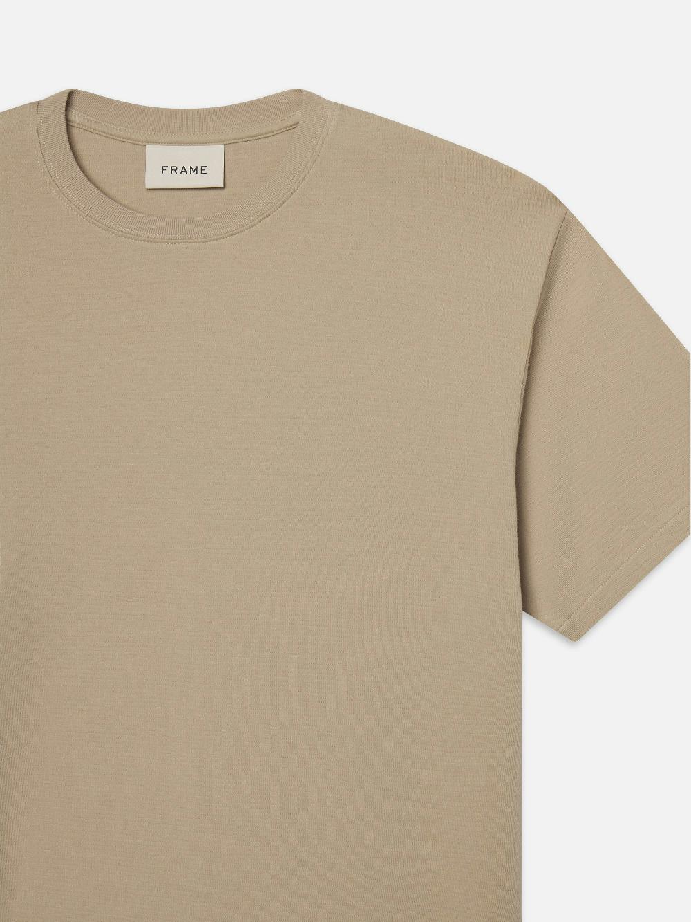 Frame Duo Fold Tee In Light Beige