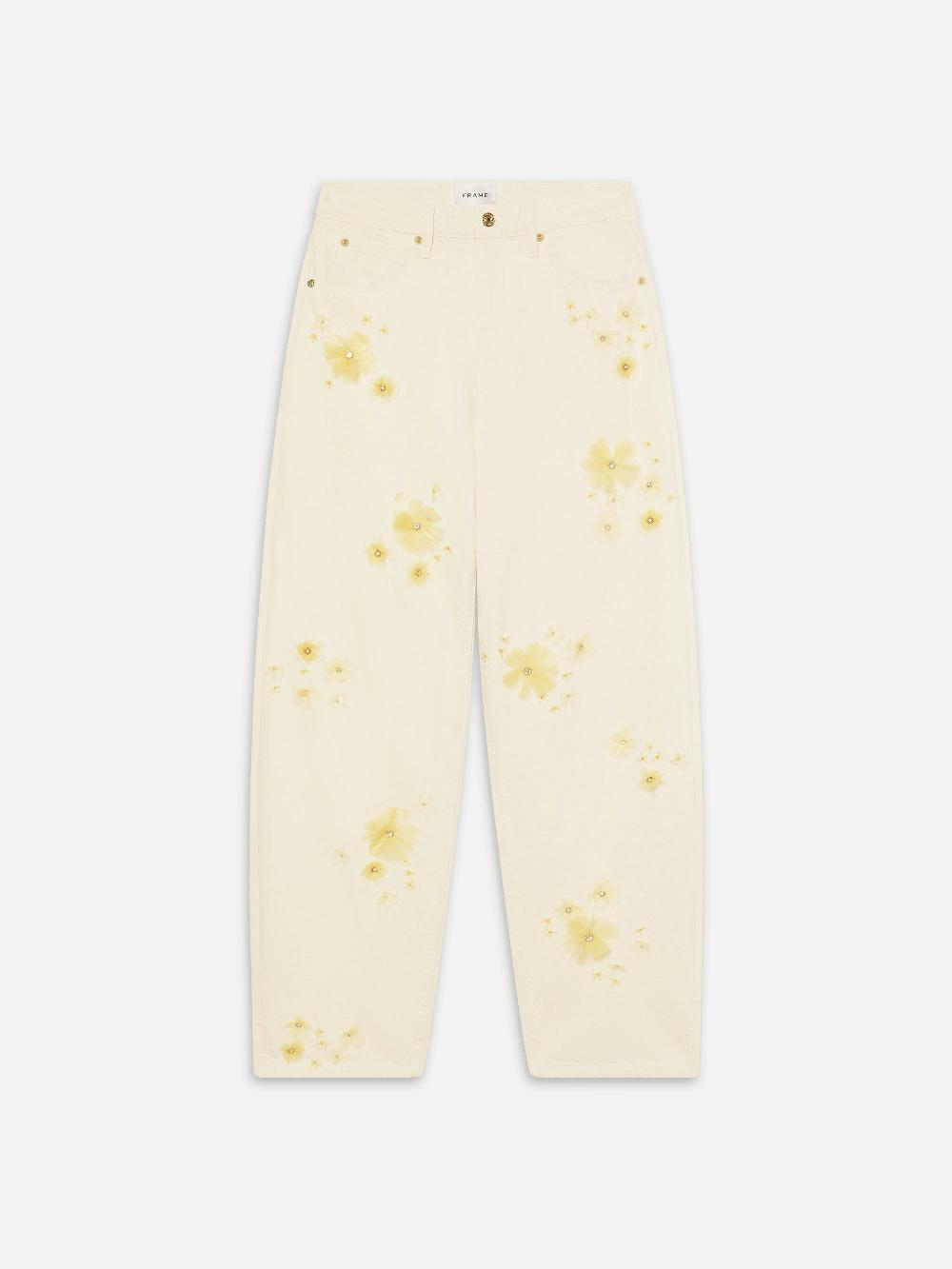 frame Embellished Low Slung Barrel in Vanilla Bean