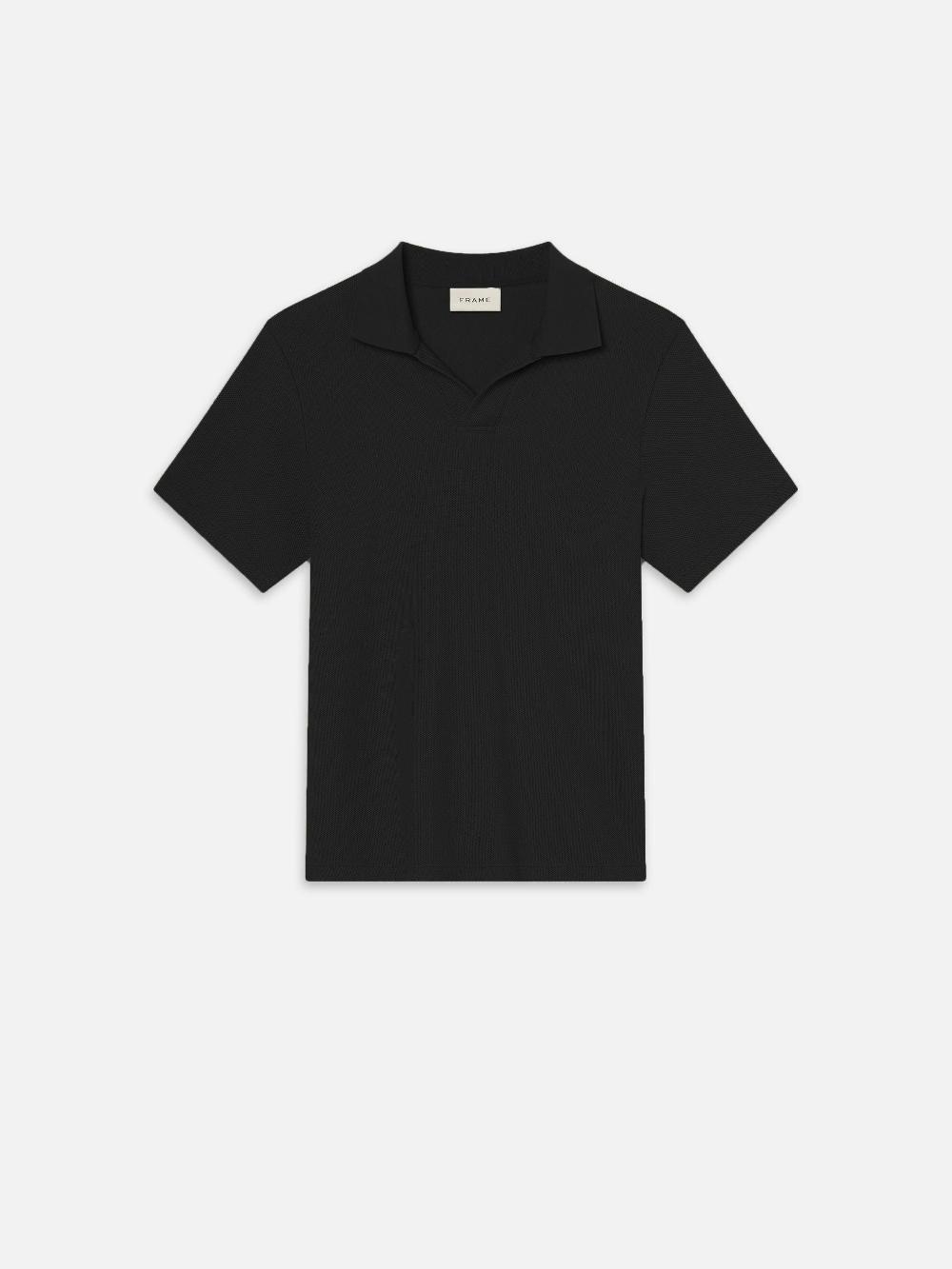 frame Jacquard Polo in Black