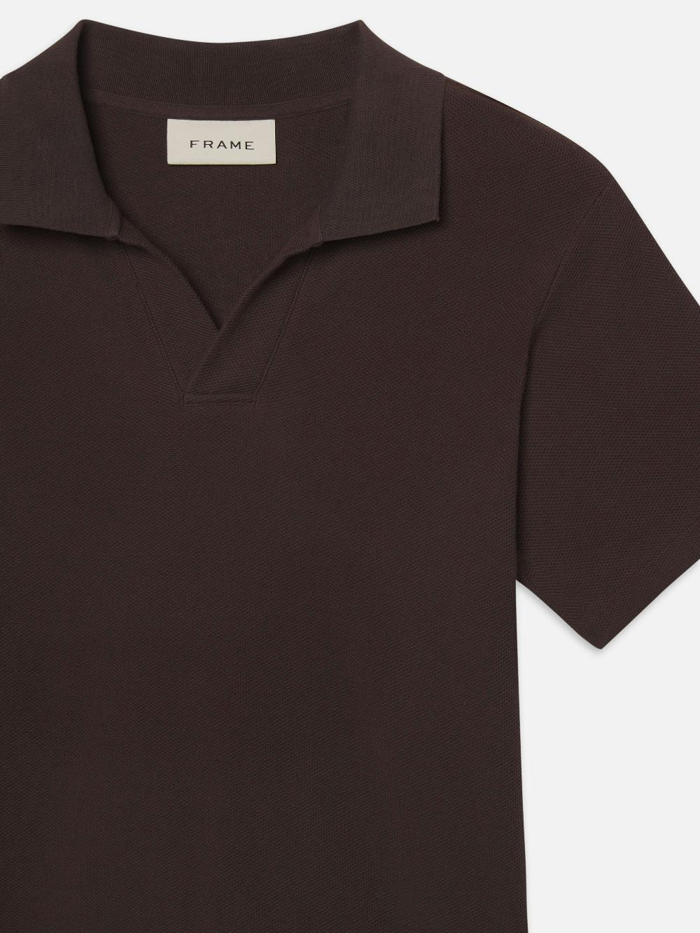 Frame Jacquard Polo In Brown
