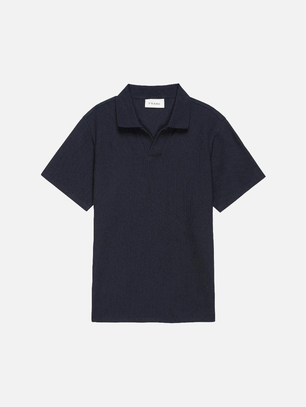 frame Jacquard Polo in Dark Navy