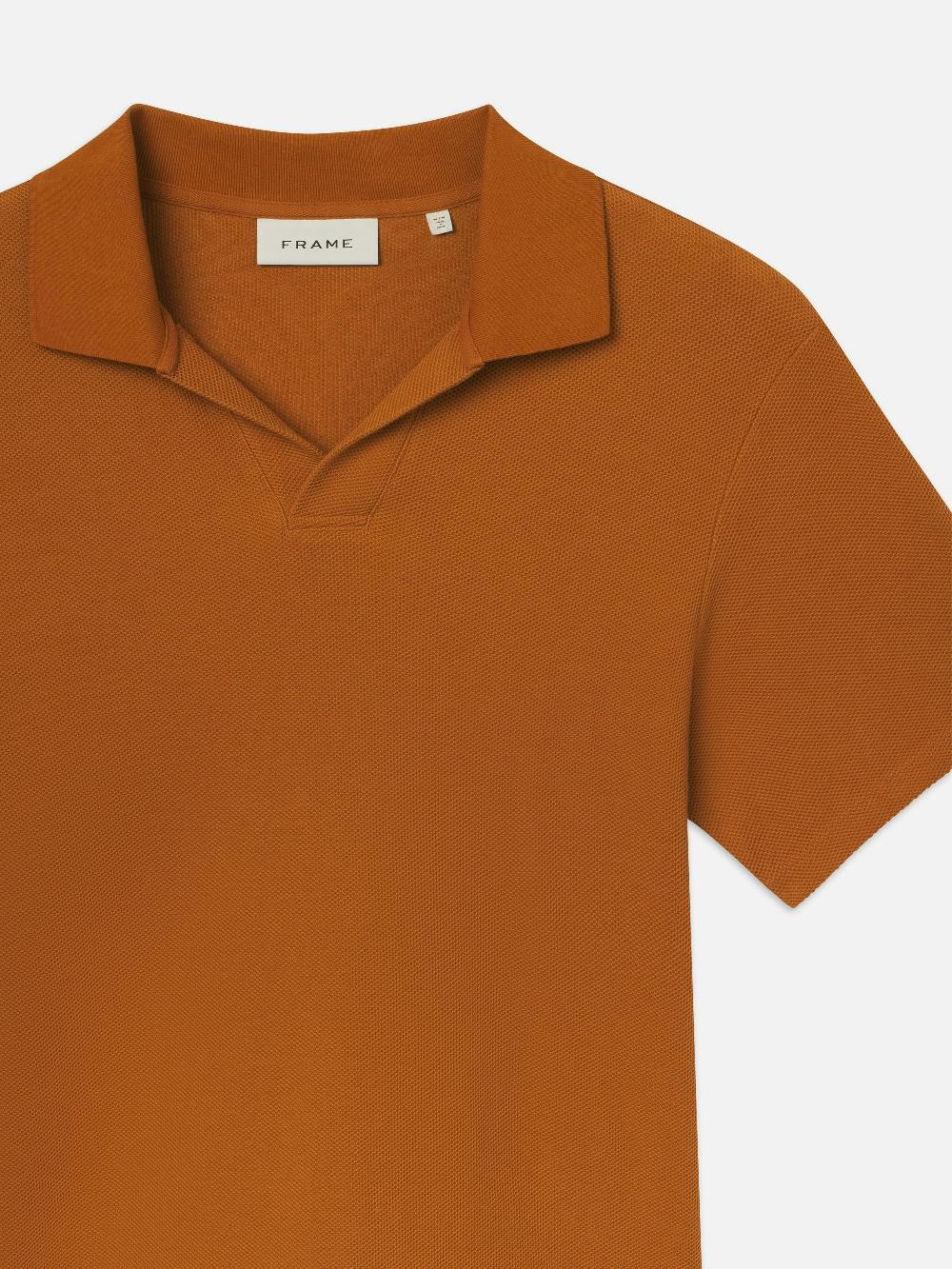Frame Jacquard Polo In Rust