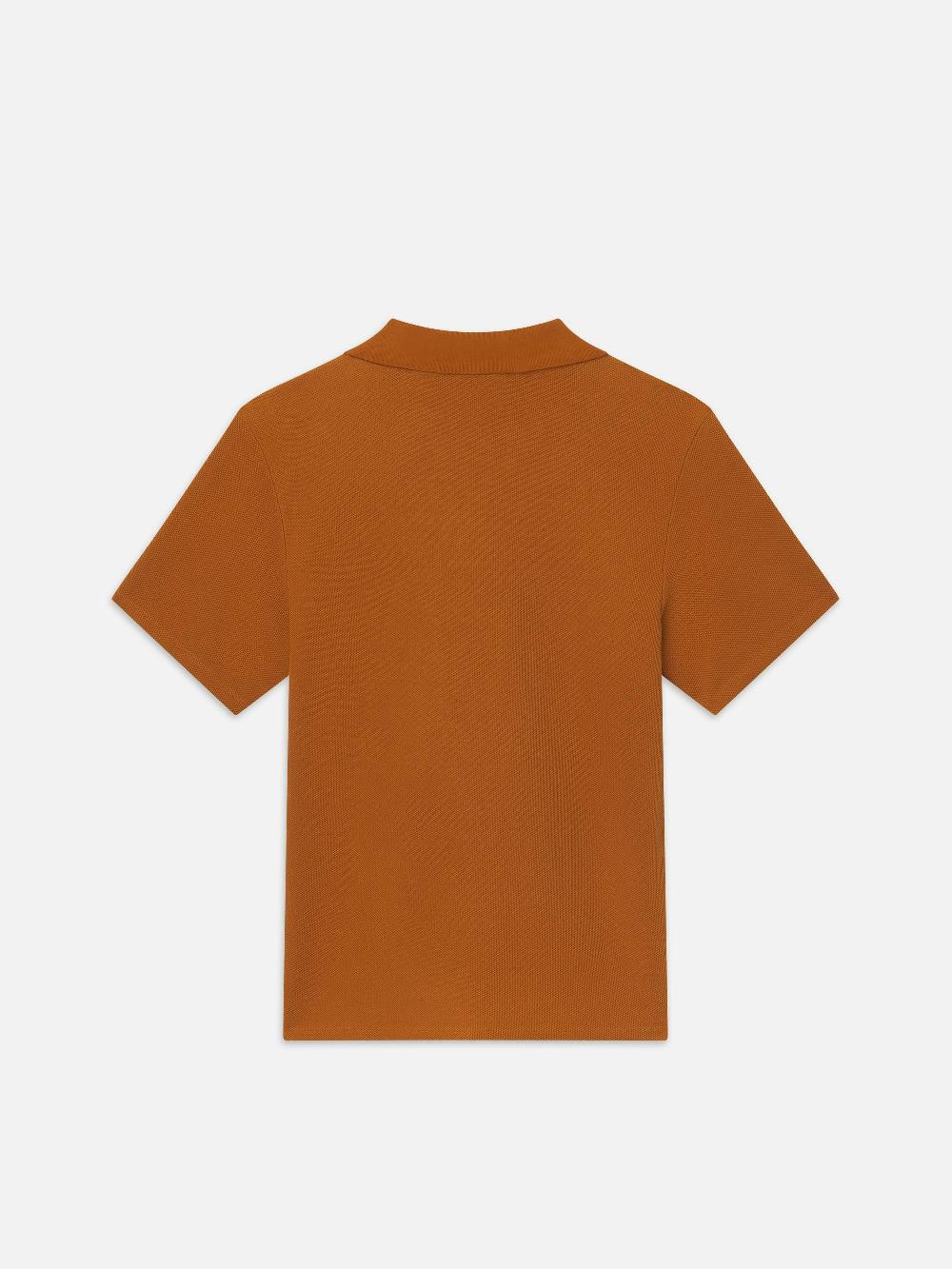 Frame Jacquard Polo In Rust