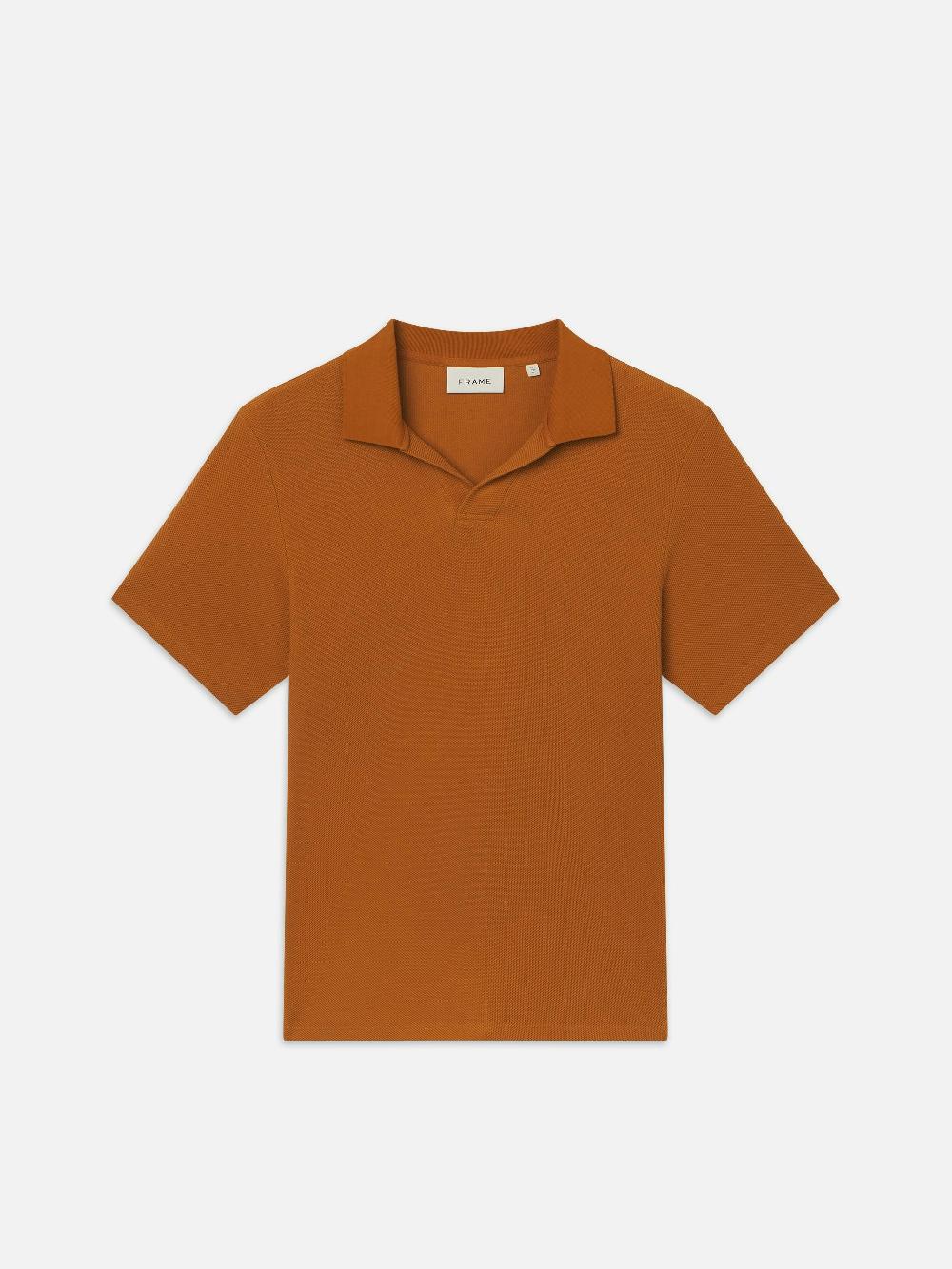 frame Jacquard Polo in Rust