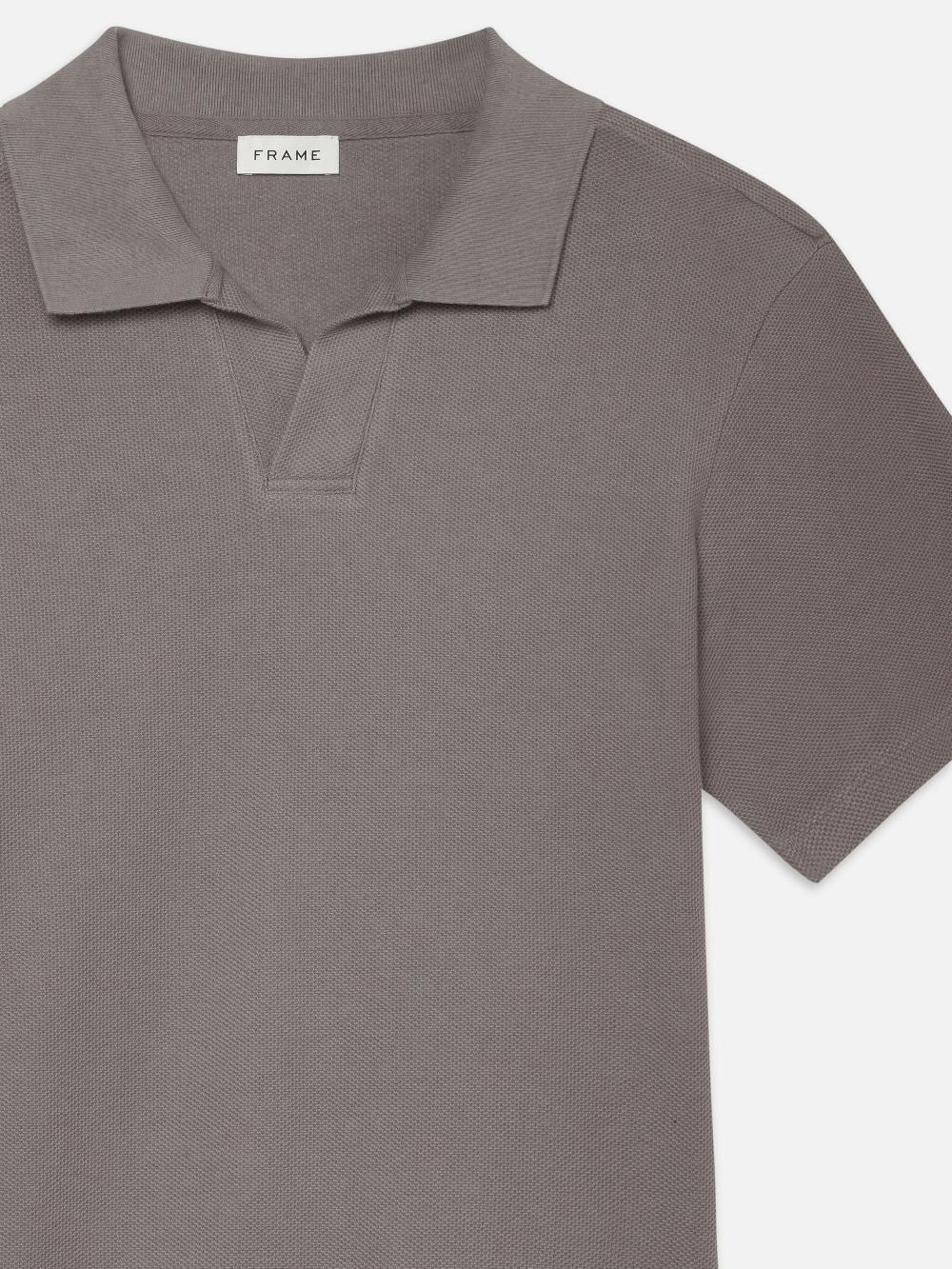 Frame Jacquard Polo In Storm Grey