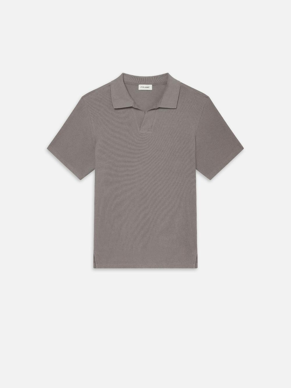 frame Jacquard Polo in Storm Grey