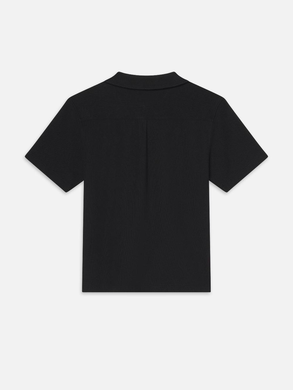 Frame Jacquard Short Sleeve Relaxed Shirt In Black