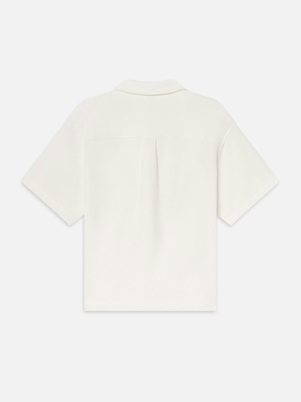 Frame Jacquard Short Sleeve Relaxed Shirt In White