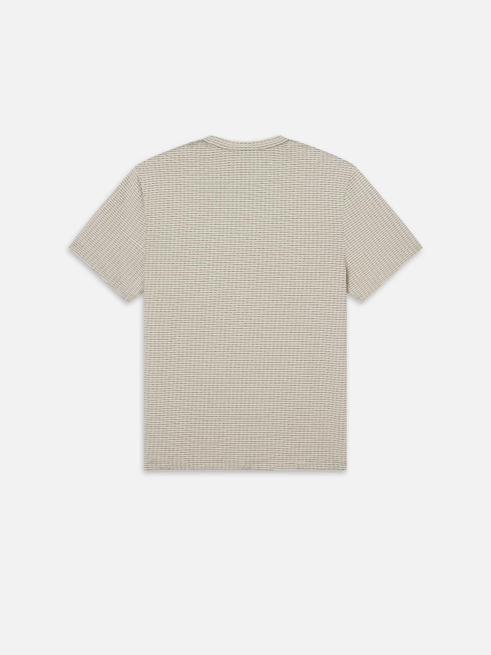 Frame Jacquard Stripe Tee In White/Navy