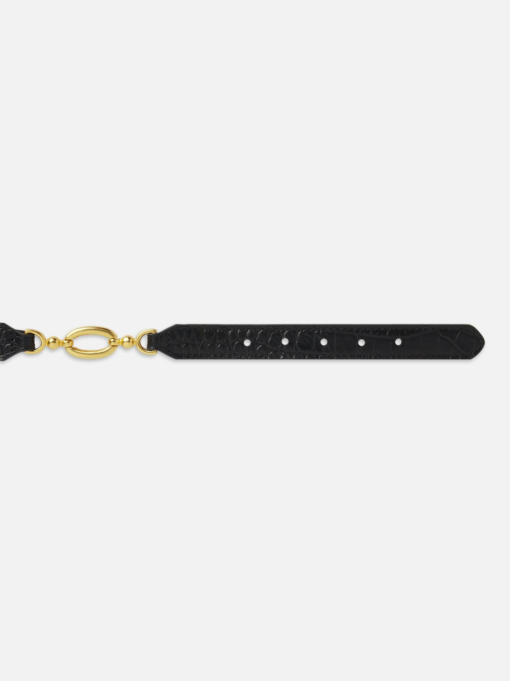 Frame Jewelry Detail Belt In Black Croc