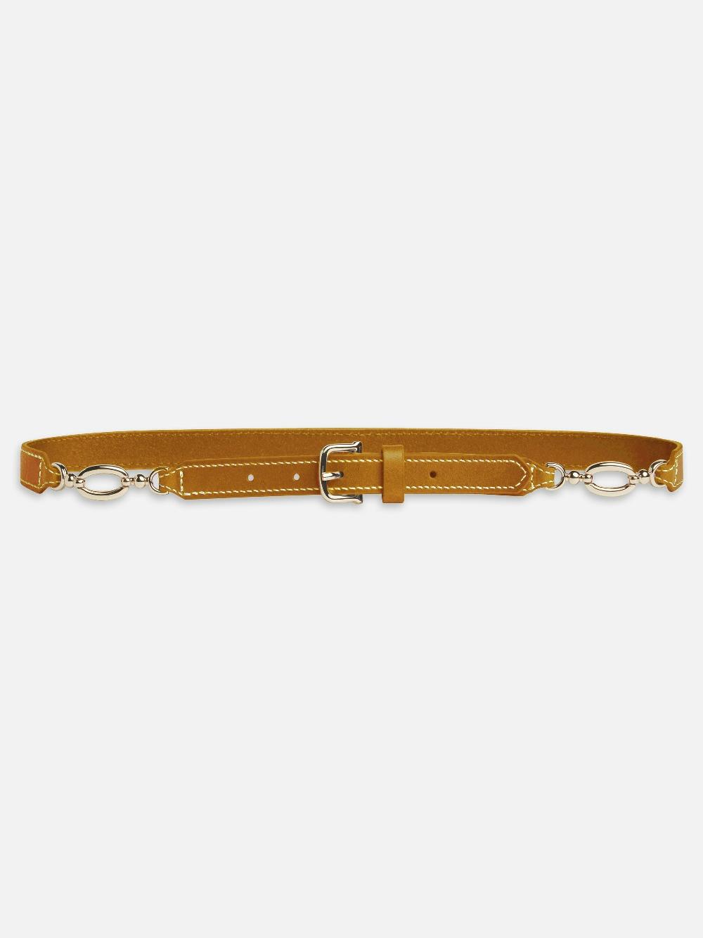 frame Jewelry Detail Belt in Camel