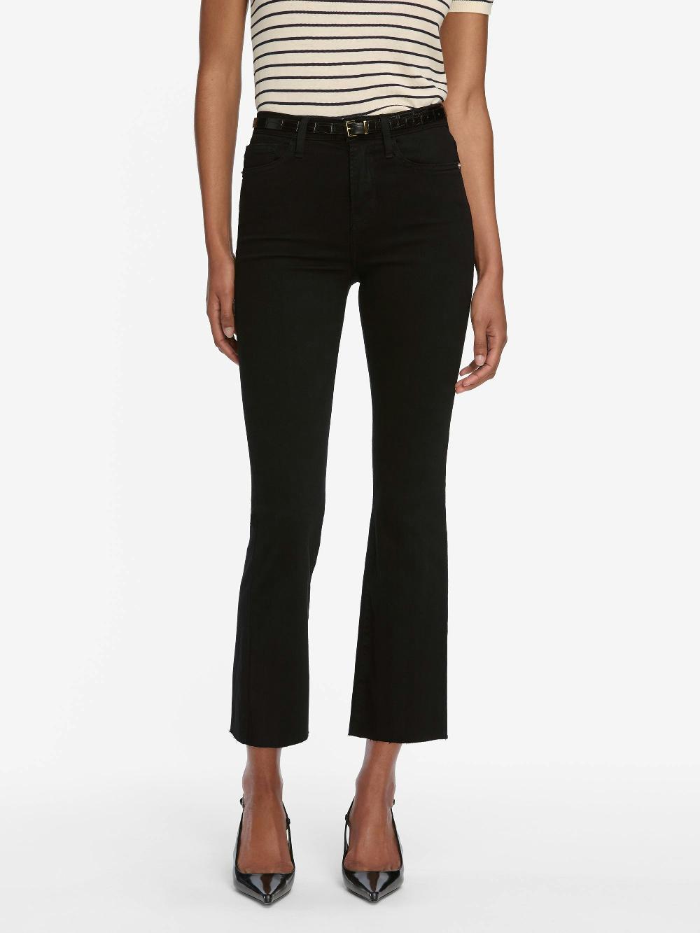 Frame Le Crop Mini Boot In Noir Raw After